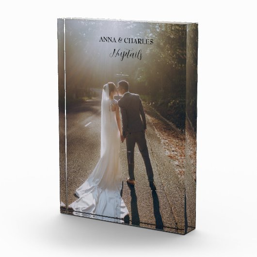 Bruid en bruidegom Nuptails Wedding Photo Block Fotoblokken (Rechts)