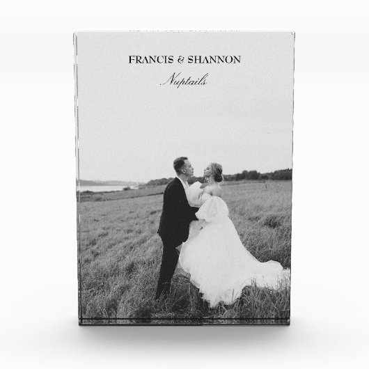 Bruid en bruidegom Nuptails Wedding Photo Block Fotoblokken (Voorkant)