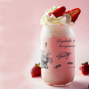 Bruid en bruidegom onder water Sealife Beach bruil Blikvorm Glas