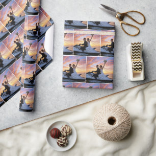 Bruid en Bruidegom op een Jetski Cadeaupapier