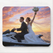 Bruid en Bruidegom op een Jetski Muismat (Voorkant)