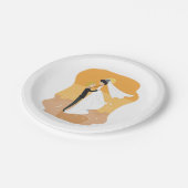 Bruid en Bruidegom Op het Strand Papieren Borden Papieren Bordje (Gekanteld)