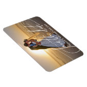 Bruid en bruidegom op het strand, save the date, o magneet (Rechterzijde)