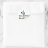 Bruid en bruidegom op het strand Sticker (Tas)