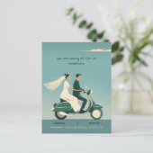 Bruid en bruidegom op Motorcycle Briefkaart (Staand voorkant)