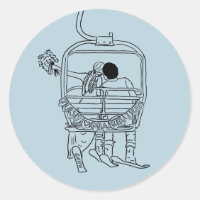 Bruid en bruidegom op skitrek tekening