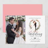 Bruid en bruidegom paar waterverf bruiloft kaart (Voorkant / Achterkant)
