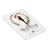 Bruid en bruidegom paar waterverf bruiloft magneet (Rechterzijde)