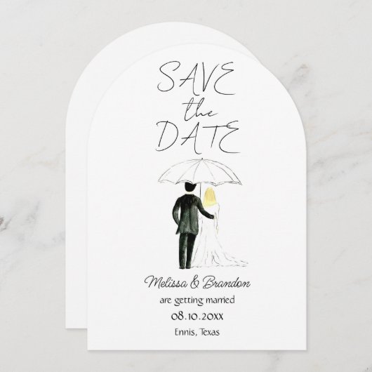 Bruid en bruidegom paar Waterverf rustieke bruilof Kaart (Voorkant / Achterkant)