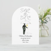 Bruid en bruidegom paar Waterverf rustieke bruilof Kaart (Staand voorkant)