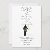 Bruid en bruidegom paar Waterverf rustieke bruilof Kaart (Voorkant)