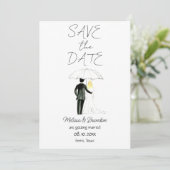 Bruid en bruidegom paar Waterverf rustieke bruilof Kaart (Staand voorkant)