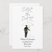 Bruid en bruidegom paar Waterverf rustieke bruilof Kaart (Voorkant / Achterkant)