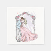 Bruid en bruidegom papieren servetten (Voorkant)