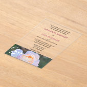 Bruid en bruidegom Pastel Pink Rose Love Clear Acryl Uitnodigingen (Laagn)