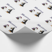 Bruid en bruidegom Penguin Wedding Wrapping Paper Cadeaupapier (Hoek)