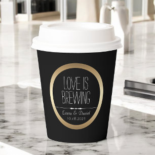 Bruid en Bruidegom Persoonlijke Koffie Papieren Bekers