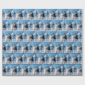 Bruid en Bruidegom Pinguïns Dansen Op Ijs Cadeaupapier (Vlak)