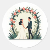 Bruid en bruidegom Romance Sticker (Voorkant)