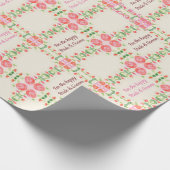Bruid en bruidegom Roze Rose Wrapping Papier (Hoek)