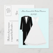 Bruid en bruidegom RSVP Briefkaart (Voorkant / Achterkant)