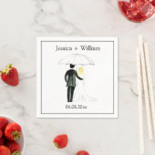 Bruid en Bruidegom Rustieke Moderne Elegante Trouw Servet (Insitu)