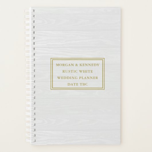 Bruid en bruidegom Rustieke Witte Wedding Planner (Voorkant)