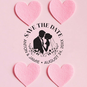 Bruid En Bruidegom Save The Date Trouwdatum Namen Rubberstempel