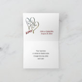 Bruid en bruidegom Schattigee gepersonaliseerde br Bedankkaart