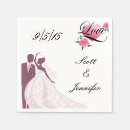 Bruid en bruidegom servetten
