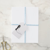 Bruid en bruidegom Silhouet Bruiloft Concept Cadeaulabel (Met Touw)