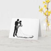 Bruid en bruidegom silhouet kaart (Gele Bloem)
