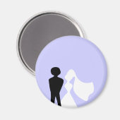 Bruid en bruidegom Silhouet Magnet (Voorkant / Achterkant)