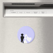 Bruid en bruidegom Silhouet Magnet (Insitu (Vaatwasser))