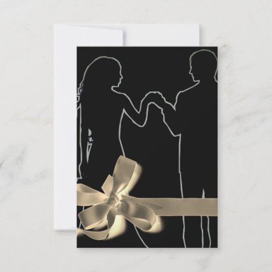 Bruid en bruidegom silhouet zwart hoge definitie s kaart (Voorkant)