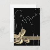 Bruid en bruidegom silhouet zwart hoge definitie s kaart (Voorkant / Achterkant)