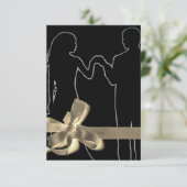 Bruid en bruidegom silhouet zwart hoge definitie s kaart (Staand voorkant)