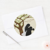 Bruid en bruidegom Silhouette Oak Tree Sticker (Envelop)