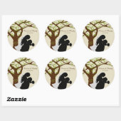 Bruid en bruidegom Silhouette Oak Tree Sticker (Vel)