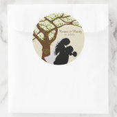 Bruid en bruidegom Silhouette Oak Tree Sticker (Tas)