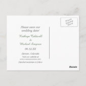 Bruid en bruidegom Sjabloon Save the Date Wedding Briefkaart (Achterkant)