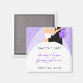 Bruid en bruidegom Sla de datummagneten op Magneet (Voorkant / Achterkant)