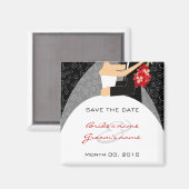 Bruid en bruidegom Sla de datummagneten op Magneet (Voorkant / Achterkant)