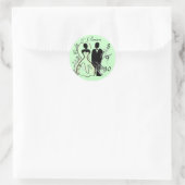 Bruid en bruidegom slaan de datum stickers (Tas)
