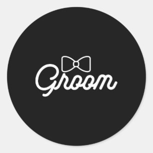Bruid en bruidegom slogan matching voor pasgehuwde ronde sticker