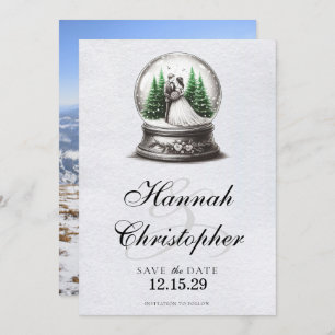Bruid en bruidegom Snow Wereldbol Save The Date