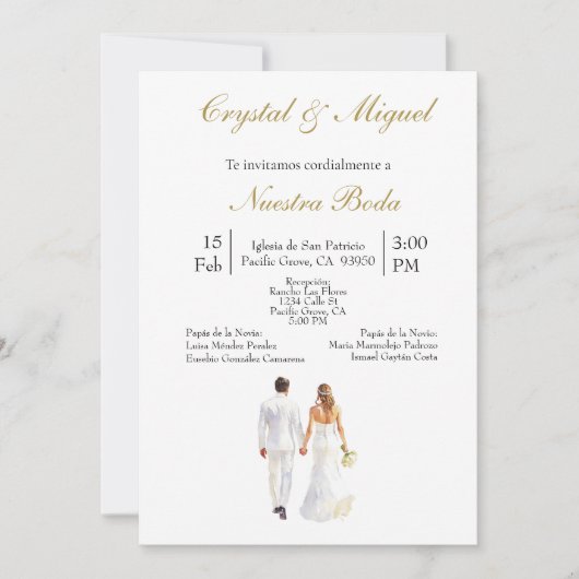 Bruid en bruidegom Spaanse bruiloft Kaart (Voorkant)