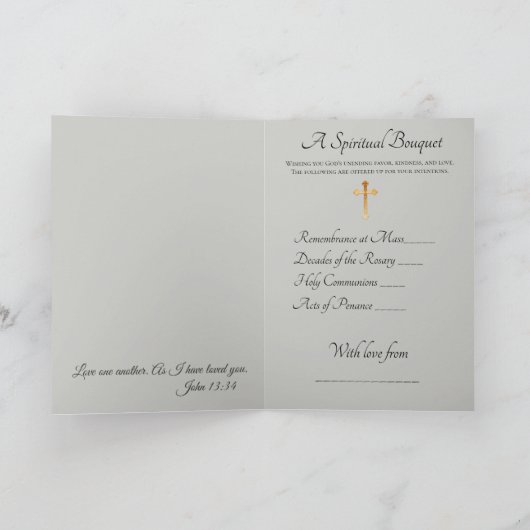 Bruid en bruidegom Spirituele boeketten Kaart (Binnen)