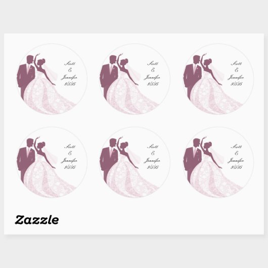 Bruid en bruidegom Sticker (Vel)