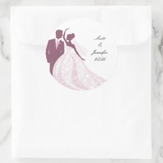 Bruid en bruidegom Sticker (Tas)